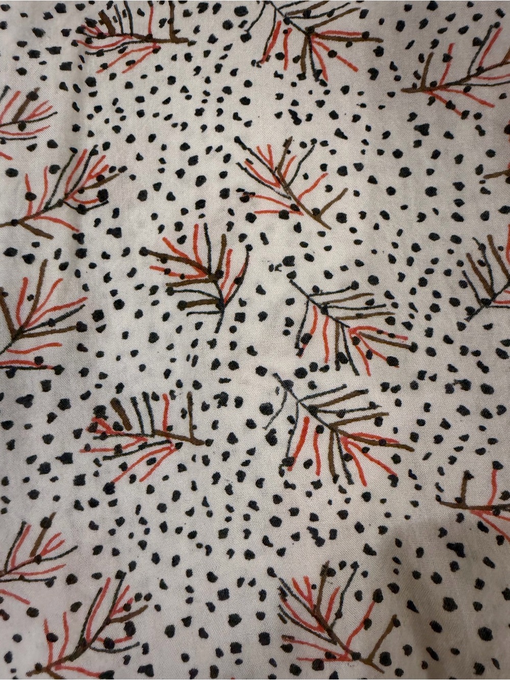 White Printed Sleeveless Tank Top with Orange Floral Motif - Picture 2 of 7